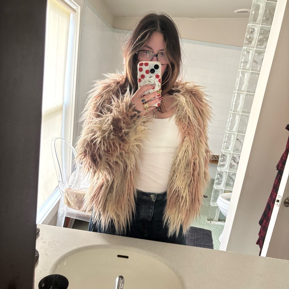 Willow & Clay faux Mongolian lamb fur jacket